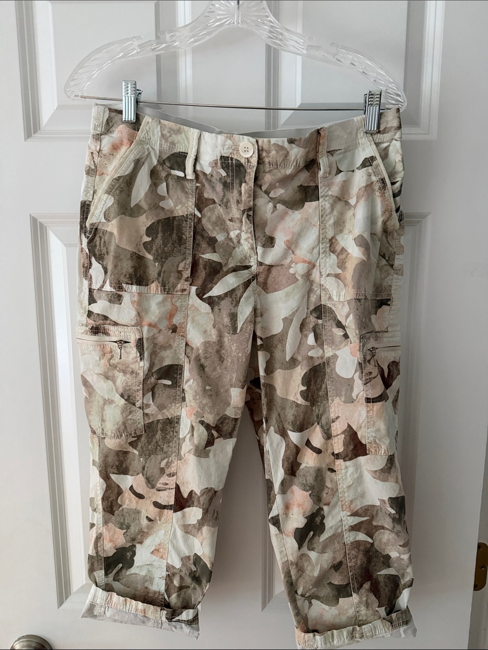 Chicos Women’s Camouflage Cargo Pants - Neutral Camo
